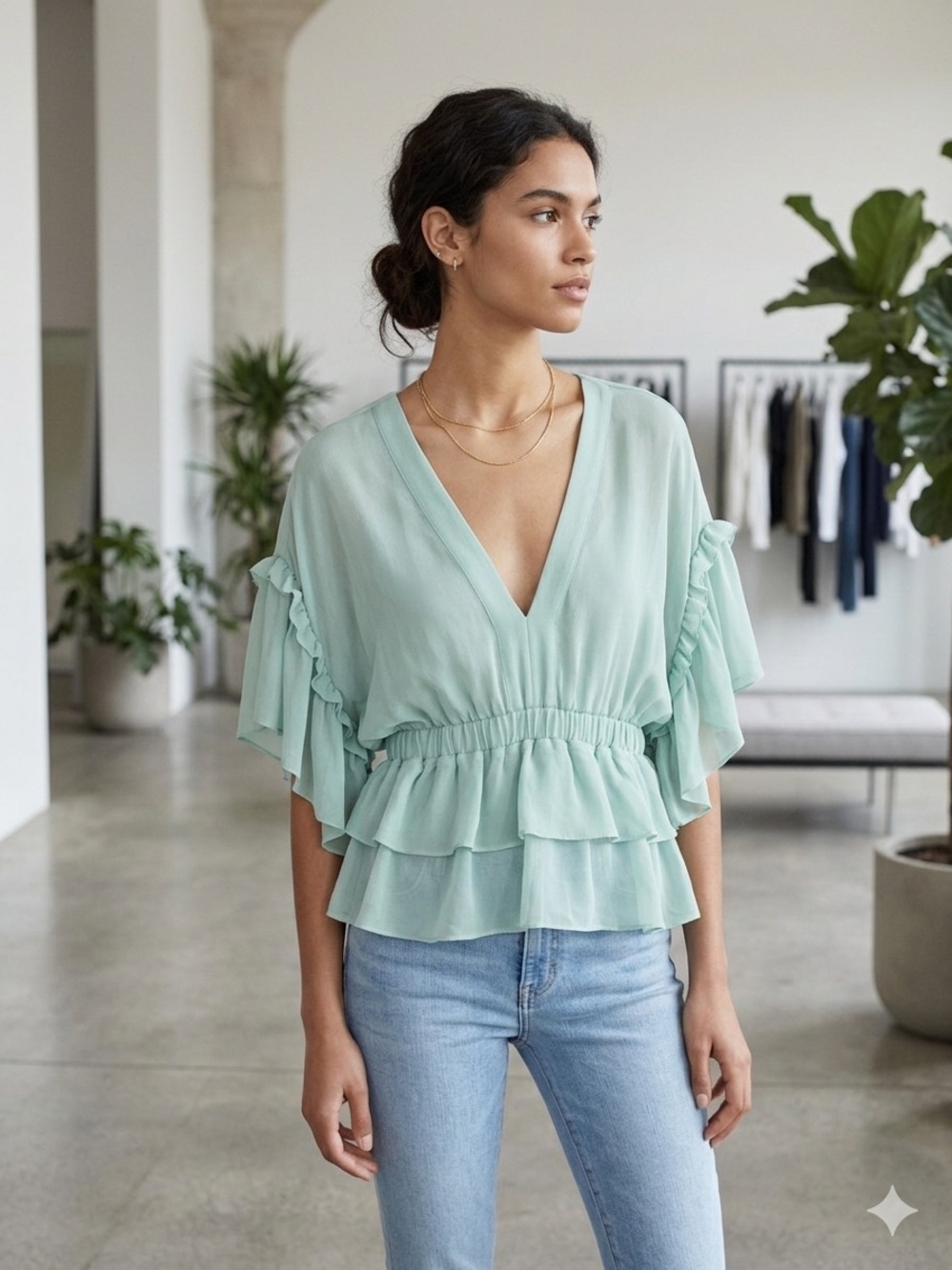 The Kooples Ruffle Crop Blouse/Top